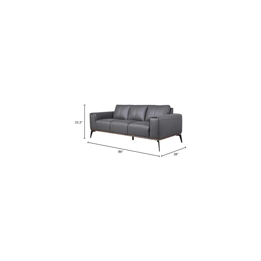 Porter Designs Pietro Top Grain Leather Sofa - Gray