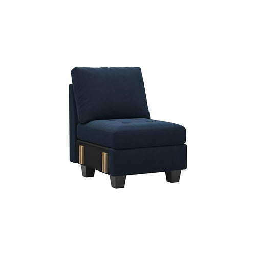 Belffin Velvet Single Seat Module for Modular Sectional Sofa Couch Accent Armless Sofa Couch Chair Modern Fabric Blue