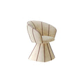 Modern Swivel Vanity Chair, Upholstered Petal Accent Chair for Makeup Desk, Cream Bouclé Dressing Chair with Backrest for Bedroom, Living Room, Salon Seating (White)