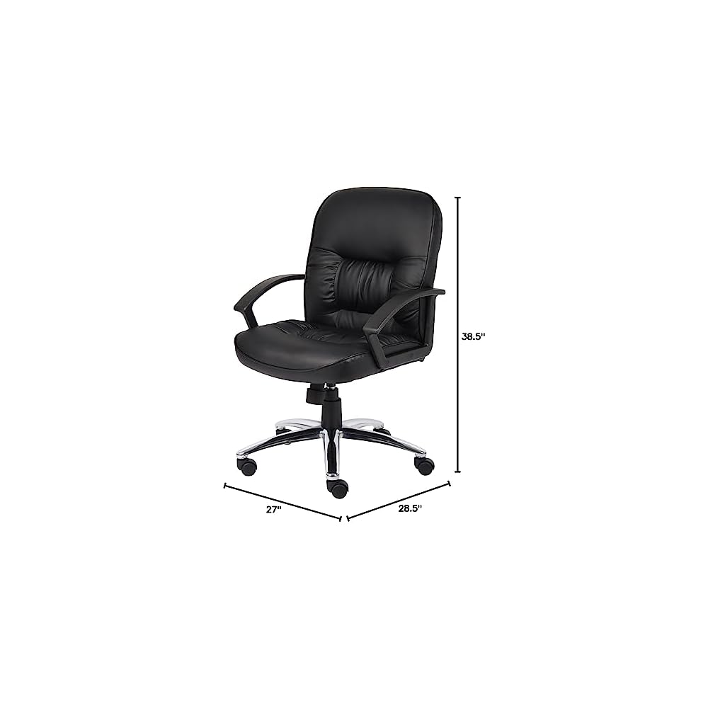 BOSS Office Products Chairs Executive Seating, 28.5 inches x 27 inches x 38.5 inches, Black