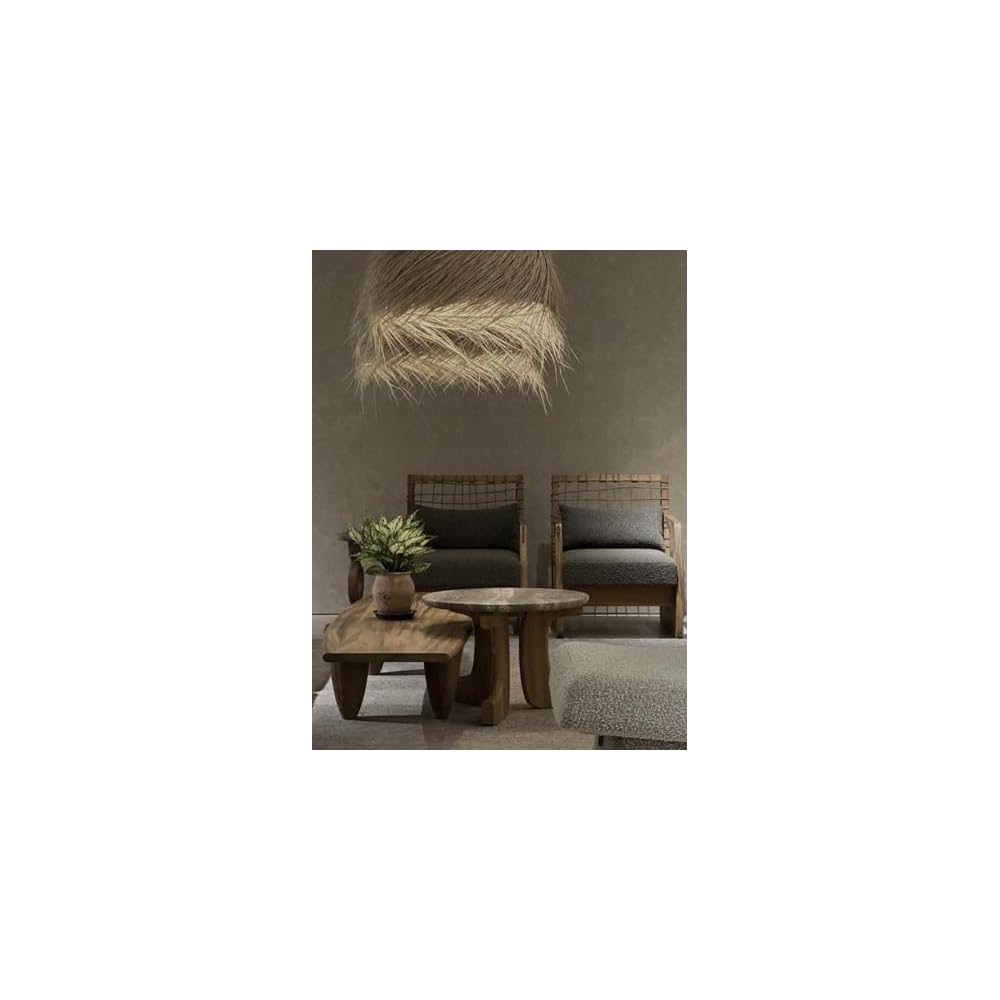 Modern Solid Wood Lounge Chair with Woven Back – Contemporary Accent Armchair with Cushioned Seat, Designer Relaxing Chair for Living Room Bedroom