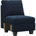 Belffin Velvet Single Seat Module for Modular Sectional Sofa Couch Accent Armless Sofa Couch Chair Modern Fabric Blue