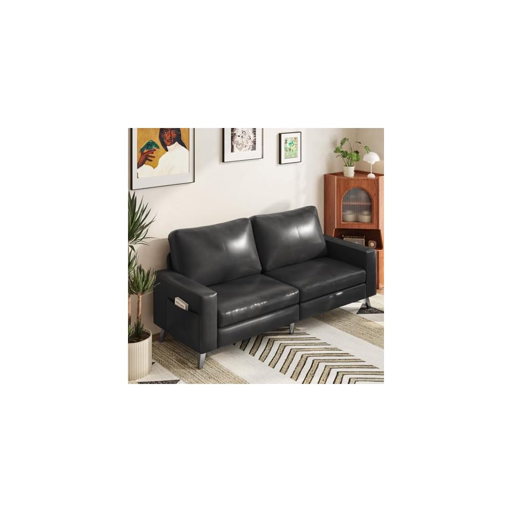 Esright 79" Faux Leather Couch for Living Room, Loveseat Small Sofa