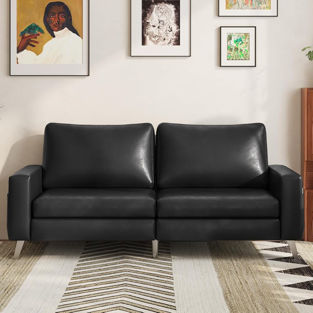 Esright 79" Faux Leather Couch for Living Room, Loveseat Small Sofa